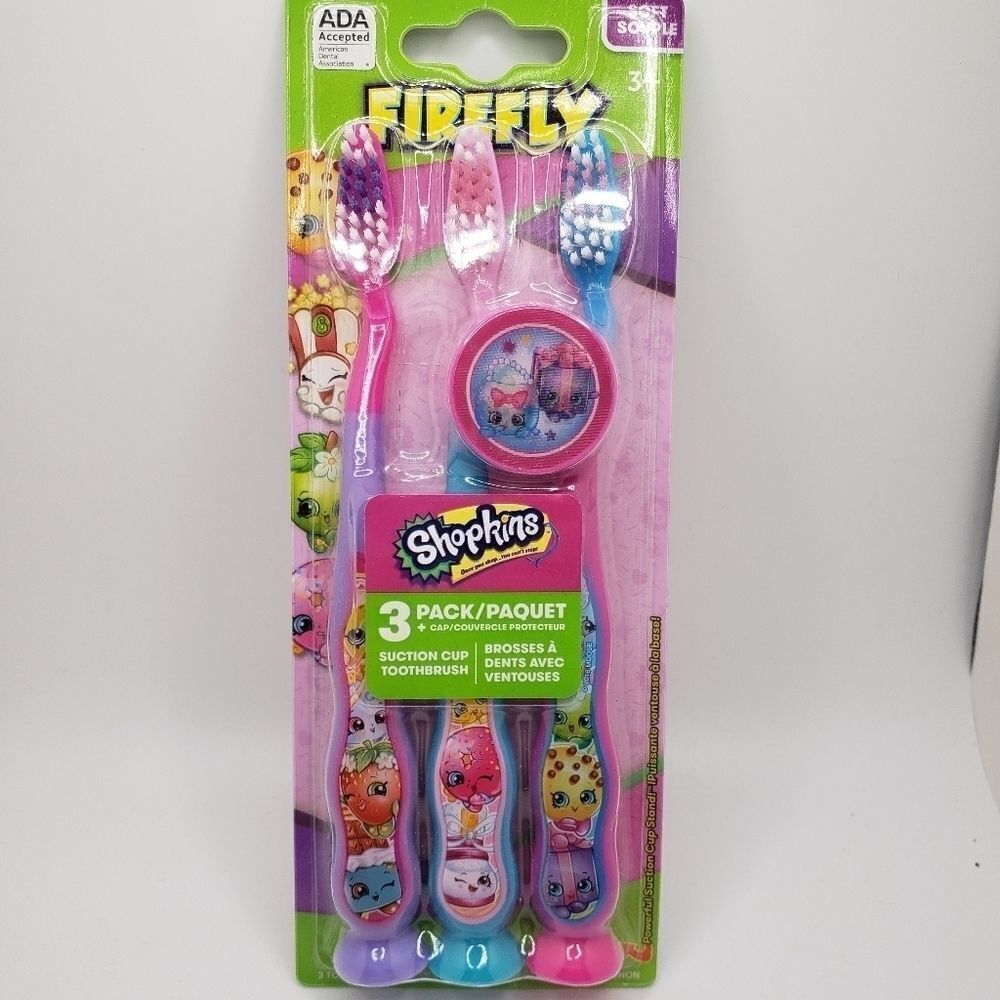SHOPKINS kids standing toothbrush with cover